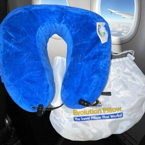Cabeau Evolution Classic Memory Foam Neck Pillow Travel Washable Carry Bag Blue - Picture 13 of 13
